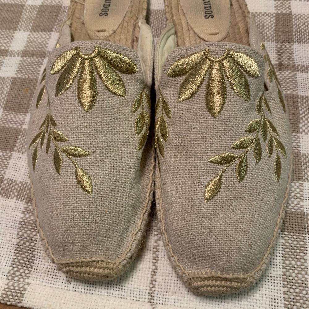 Soludos // Gold Embroidered Espadrilles